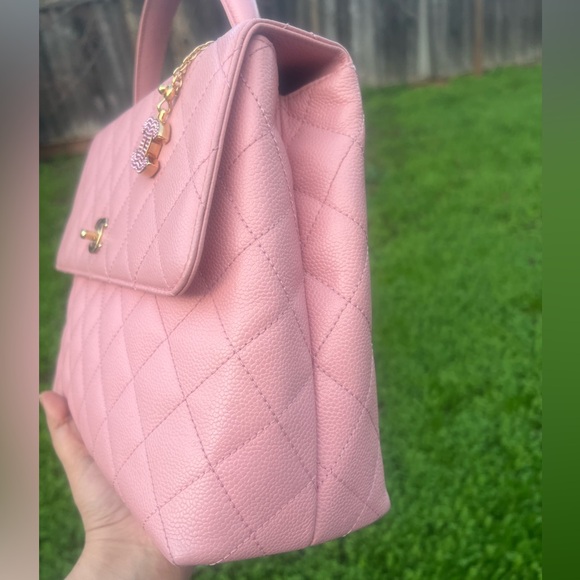 🌸🌸Chanel Vintage Kelly Caviar Pink 24K Gold plated hardware Top handle Bag - Picture 6 of 16